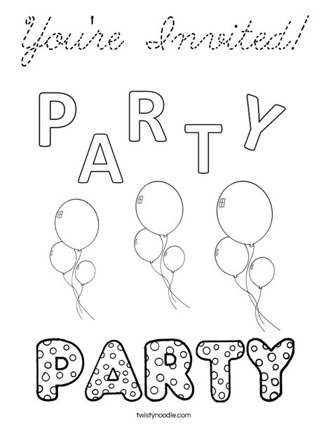 Party Coloring Page