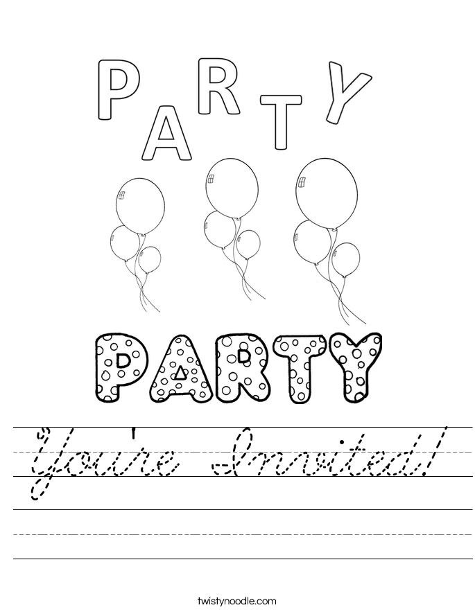 You're Invited! Worksheet