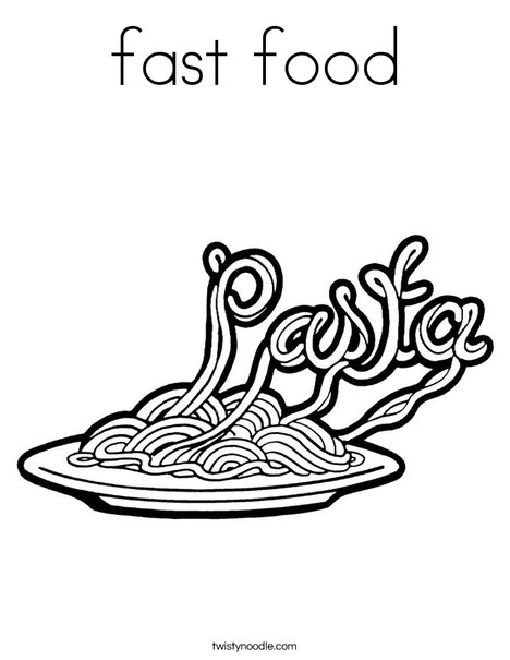 Pasta Coloring Page