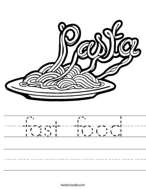 Pasta Worksheet