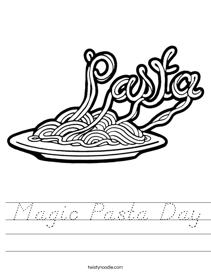 Magic Pasta Day Worksheet