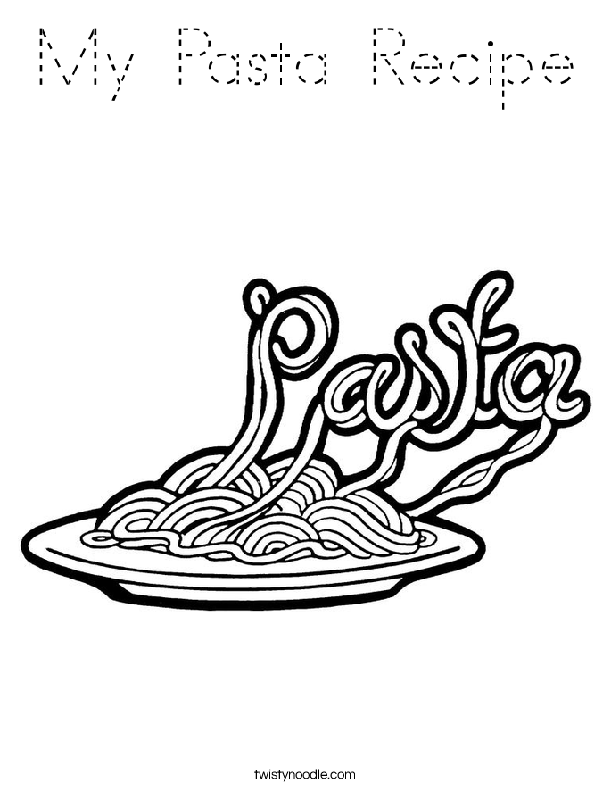 My Pasta Recipe Coloring Page