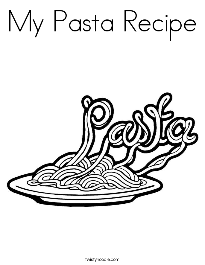 My Pasta Recipe Coloring Page