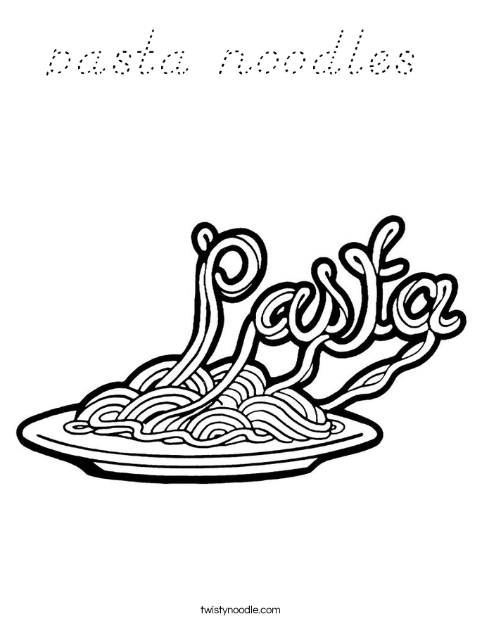 pasta noodles Coloring Page