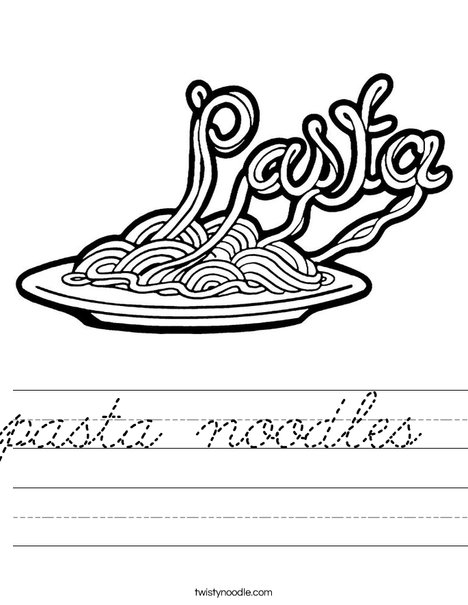 Pasta Worksheet