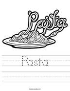 Pasta Handwriting Sheet