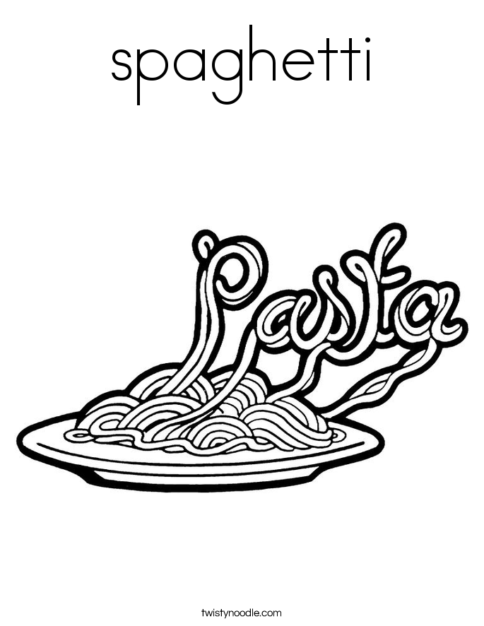 spaghetti Coloring Page