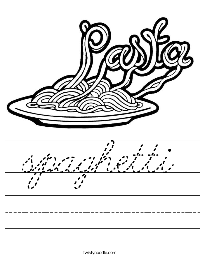 spaghetti Worksheet