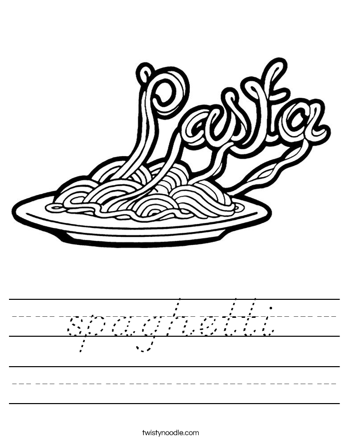 spaghetti Worksheet