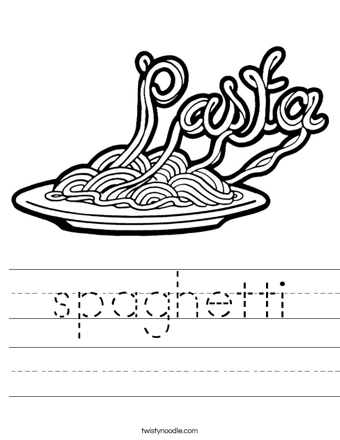 spaghetti Worksheet