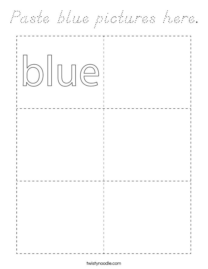 Paste blue pictures here. Coloring Page