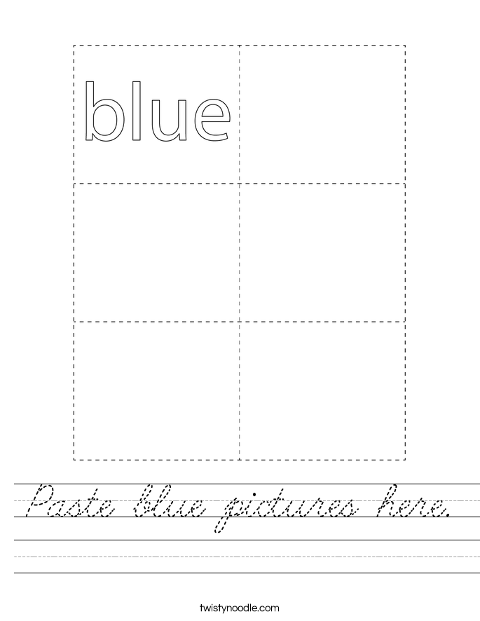 Paste blue pictures here. Worksheet