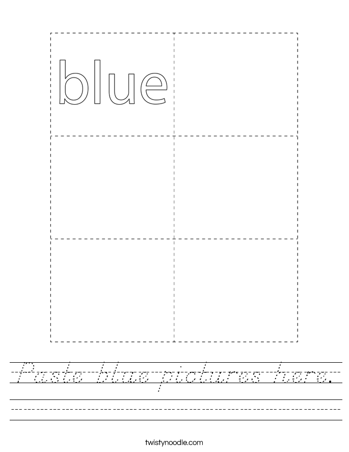 Paste blue pictures here. Worksheet