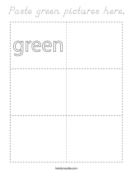 Paste green pictures here. Coloring Page
