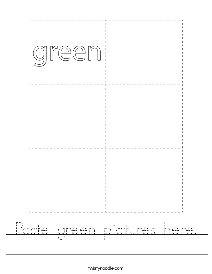Paste green pictures here. Worksheet