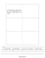 Paste green pictures here Handwriting Sheet