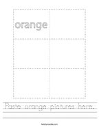 Paste orange pictures here Handwriting Sheet
