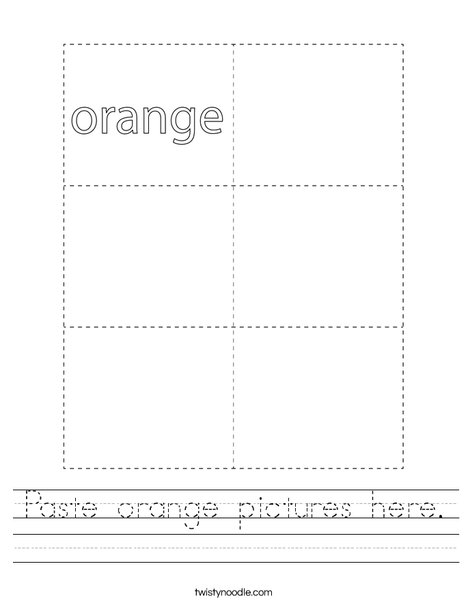 Paste orange pictures here. Worksheet