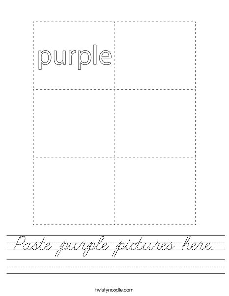 Paste purple pictures here. Worksheet