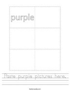 Paste purple pictures here Handwriting Sheet
