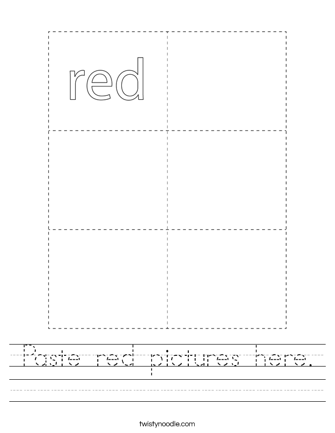 Paste red pictures here. Worksheet