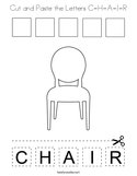 Cut and Paste the Letters C-H-A-I-R Coloring Page
