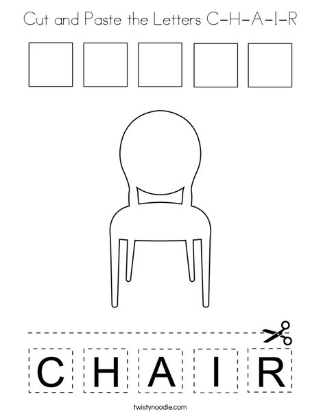 Paste the Letters C-H-A-I-R Coloring Page