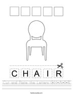 Cut and Paste the Letters C-H-A-I-R Handwriting Sheet