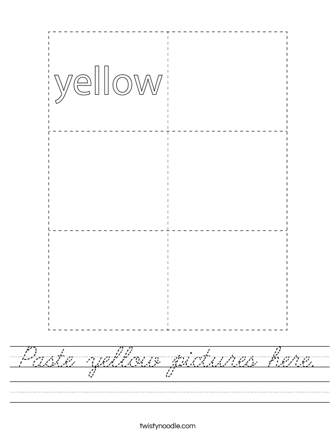 Paste yellow pictures here. Worksheet