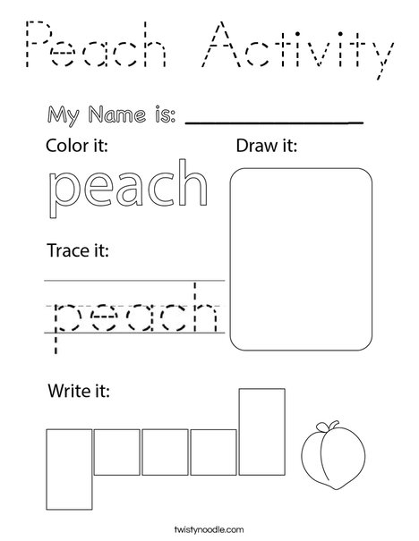 Peach Activity Coloring Page