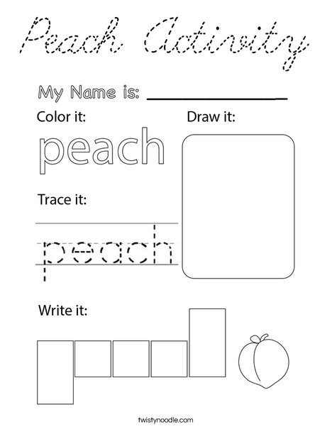 Peach Activity Coloring Page