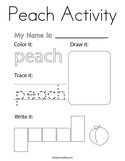 Peach Activity Coloring Page