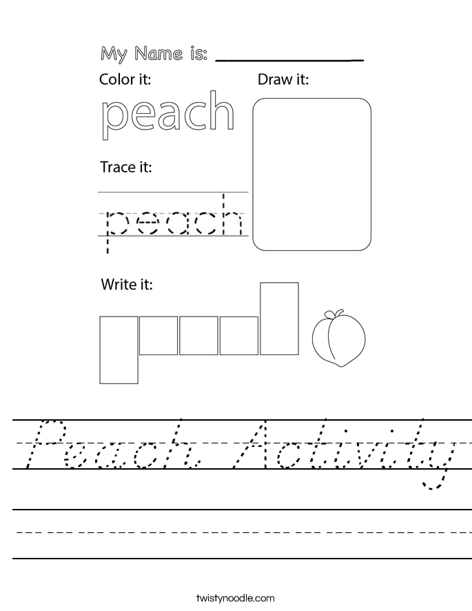 Peach Activity Worksheet