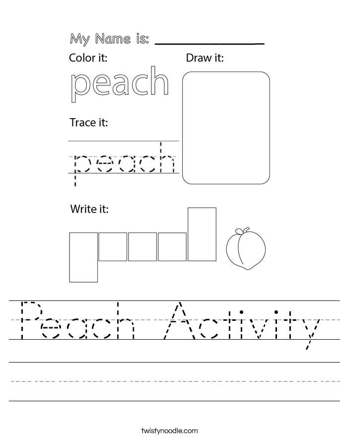Peach Activity Worksheet