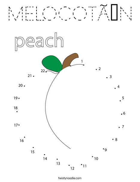 Peach Dot to Dot Coloring Page