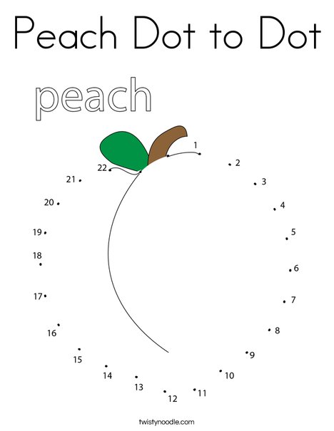 Peach Dot to Dot Coloring Page