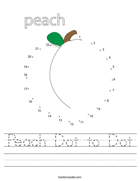 Peach Dot to Dot Worksheet