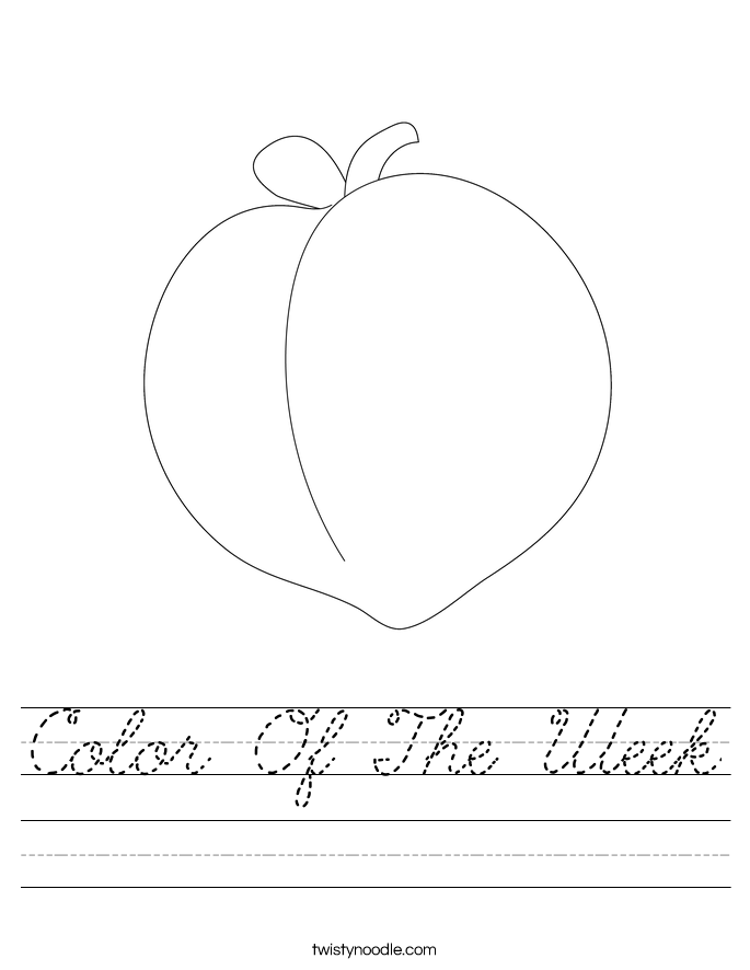 Color Of The Week Worksheet