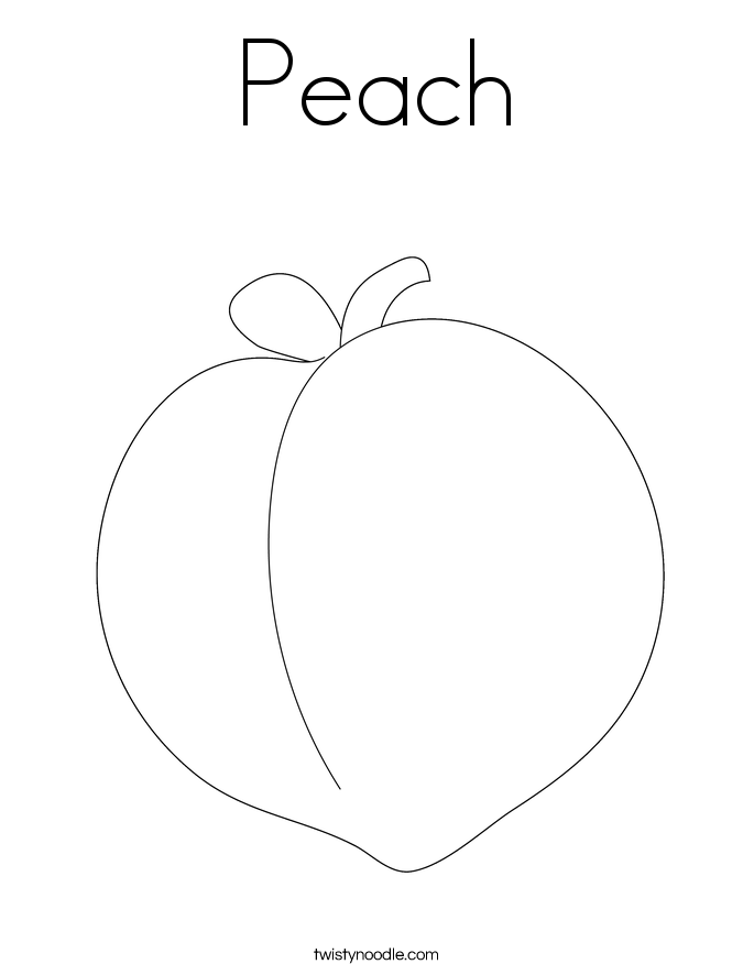 Peach Coloring Page - Twisty Noodle