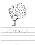 Peacock Handwriting Sheet
