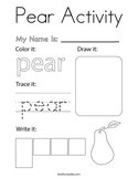 Pear Activity Coloring Page