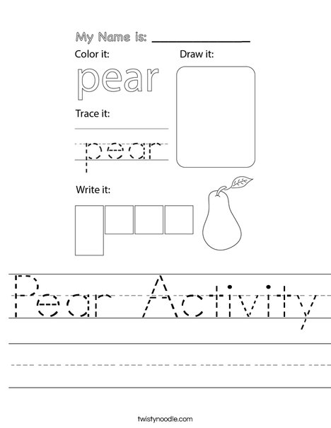 Pear Activity Worksheet