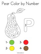 Pear Color by Number Coloring Page
