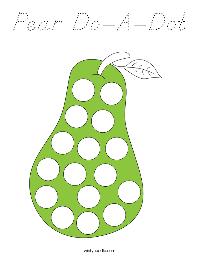 Pear Do-A-Dot Coloring Page