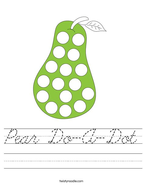 Pear Do-A-Dot Worksheet