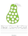 Pear Do-A-Dot Worksheet