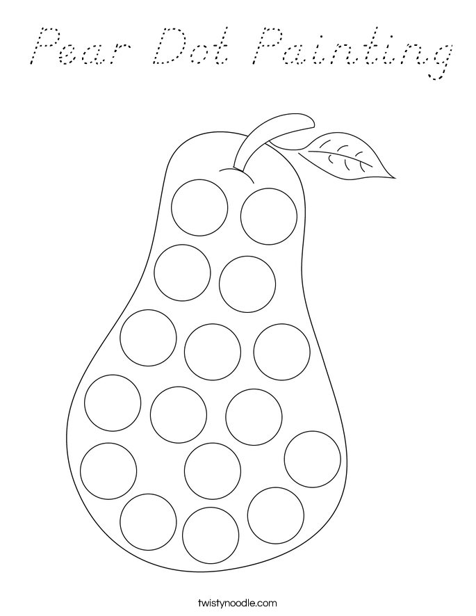 Pear Dot Painting Coloring Page