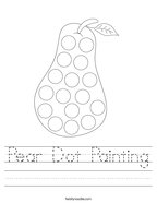 Pear Dot Painting Handwriting Sheet