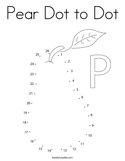 Pear Dot to Dot Coloring Page