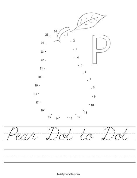 Pear Dot to Dot Worksheet